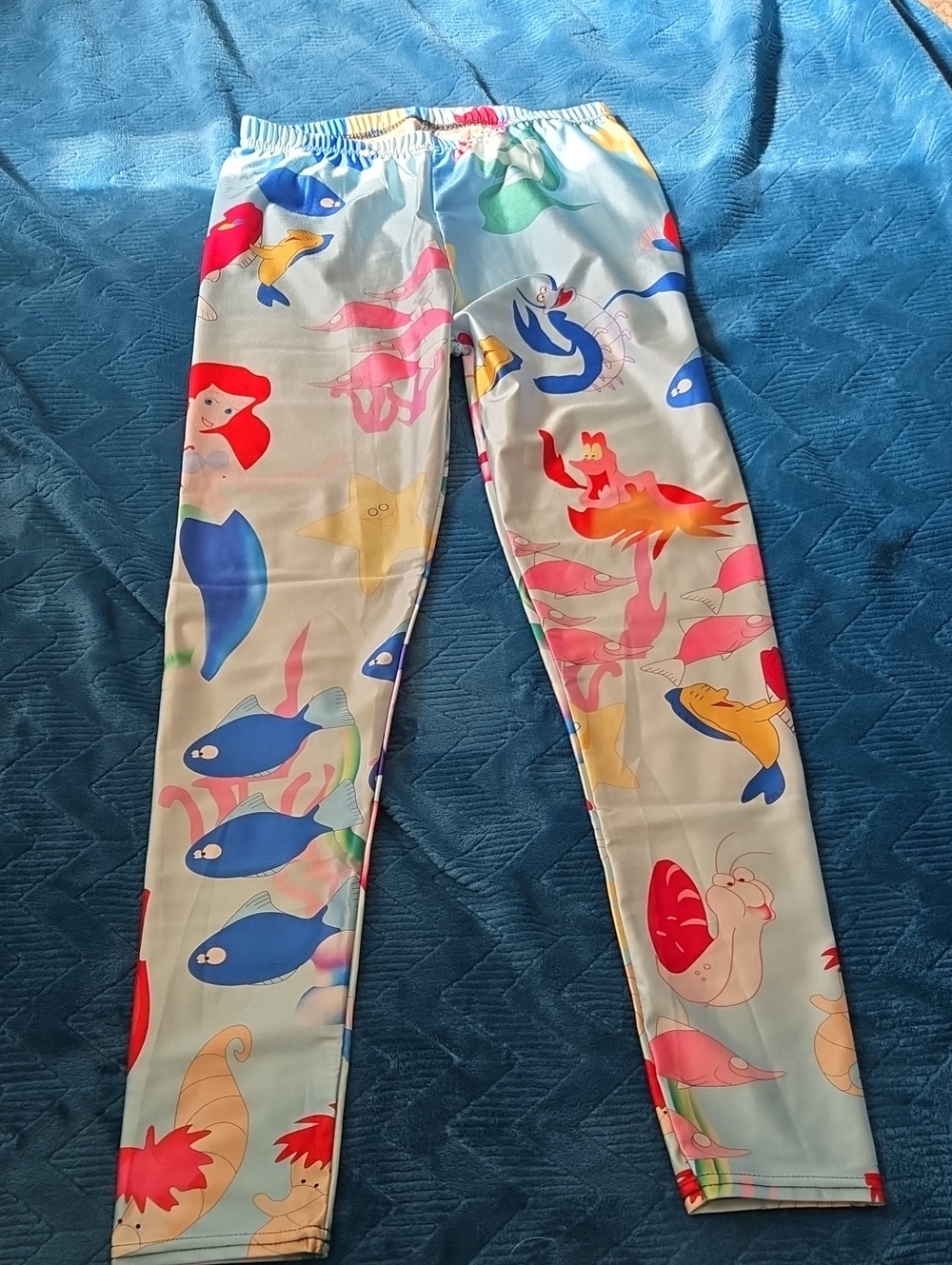 Womans Little Mermaid Leggings - Light Blue